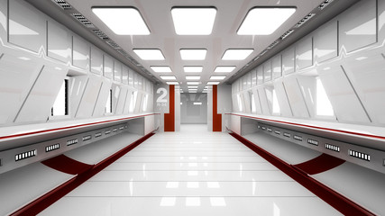 Futuristic corridor SCIFI © Miguel Aguirre