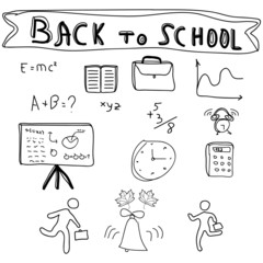 Back to School Supplies Sketchy Doodles