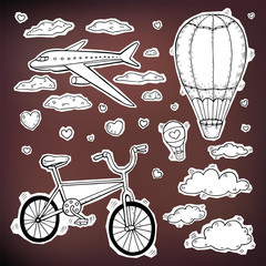 Travel and tourism labels collection.