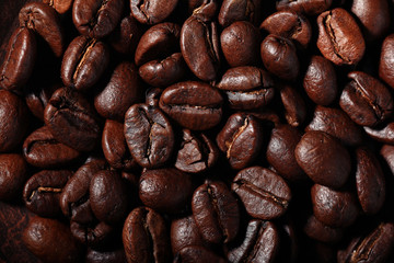 Arabica coffee beans texture
