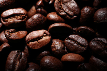 Arabica coffee beans texture