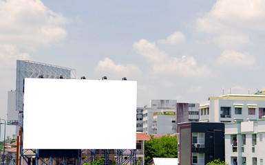 Obraz premium large blank billboard on road with city view background