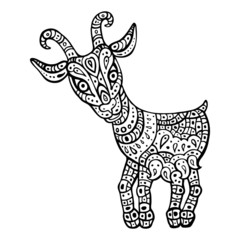 Chinese Zodiac. Animal astrological sign. goat.