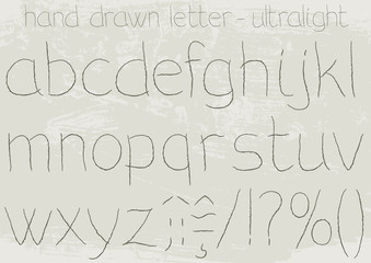 Ultralight version of a hand drawn alphabet