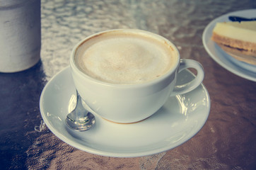 Cappuccino coffee for breakfast