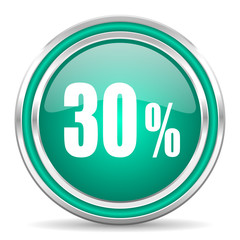 30 percent green glossy web icon