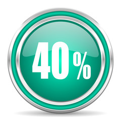 40 percent green glossy web icon