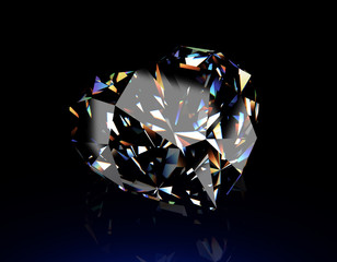 Round shape brilliant Diamond. Jewelry background