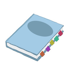 blue notebook,  vector cartoon, illustration