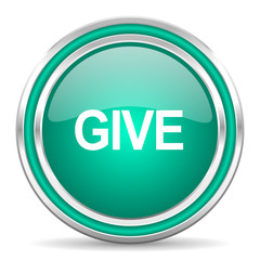 give green glossy web icon