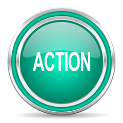 action green glossy web icon
