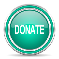 donate green glossy web icon