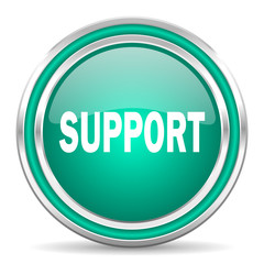 support green glossy web icon