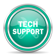 technical support green glossy web icon