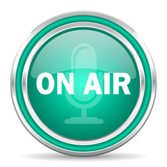 on air green glossy web icon