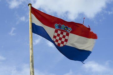 Naklejka na ściany i meble torn croatian flag