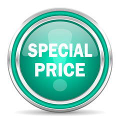 special price green glossy web icon