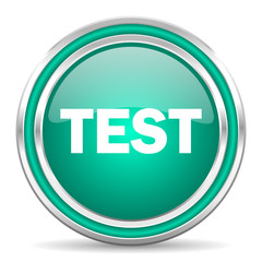 test green glossy web icon