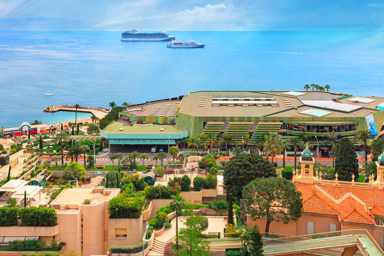 View over Monaco beach, Cote d'Azur