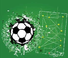 grungy soccer football illustration, vector format, free copy sp