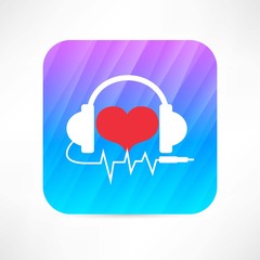 headphones and heart icon