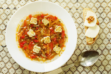 soup Ratatouille with eggplant and peppers