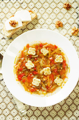 soup Ratatouille with eggplant and peppers