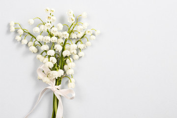 Lilly of the valley flowers, copy space
