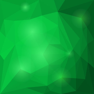 Abstract emerald colored vector triangular geometric background