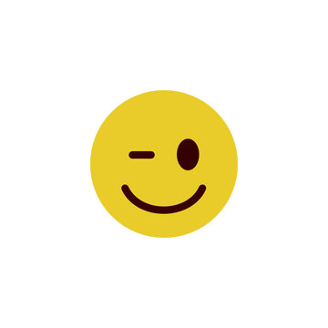 Wink flat emoji