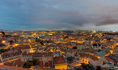 Lisbon in Portugal at dawn