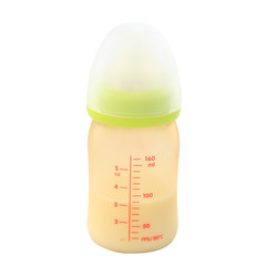 child feeding bottle with breastmilk isolated on white