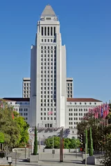 Stof per meter Stadhuis van Los Angeles, Los Angeles, Californië. © angeldibilio