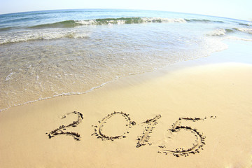 New year background of beach with 