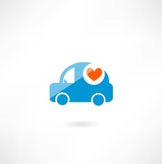 car with heart icon