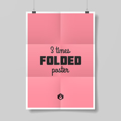 Three times folded poster template