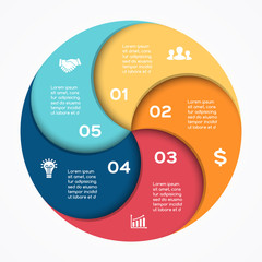 Vector circle business infographic.