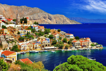 Obraz premium cudowna Grecja. Wyspa Simi, Dodekanez