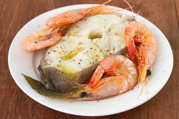 fish with oil on plate