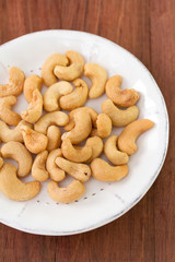 salted cashew on plate