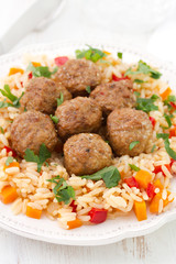 meatballs with garnish on plate