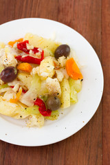salad fish with vegetables