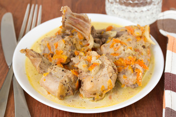 rabbit  on plate with glass of water