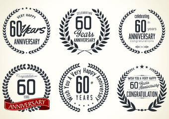 Anniversary retro labels, 60 years