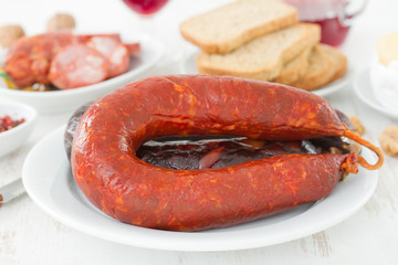 chourico on plate