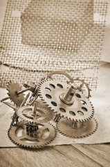 mechanical clock gears
