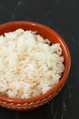 rice in ceramic bowl