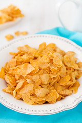 cornflake in white dish