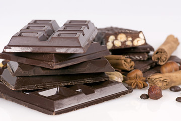 Dark chocolate with nuts