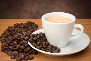 Coffee's cup with bean